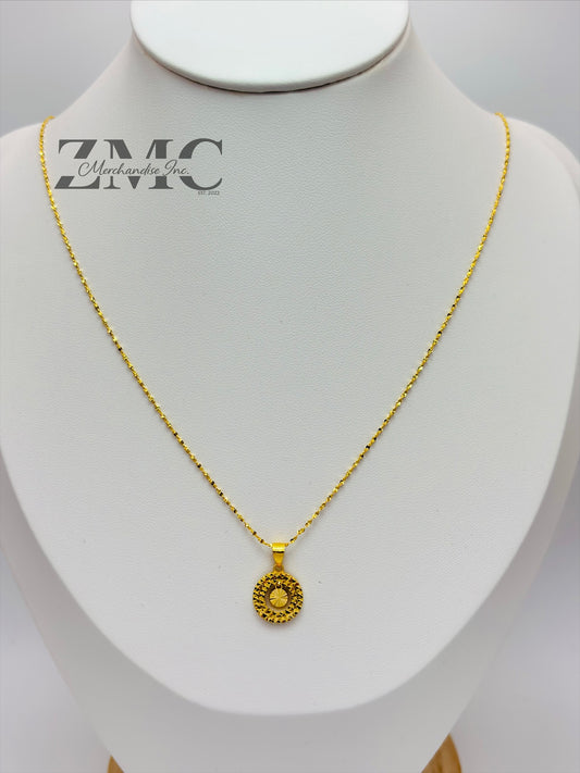 18K Gold Circle Necklace