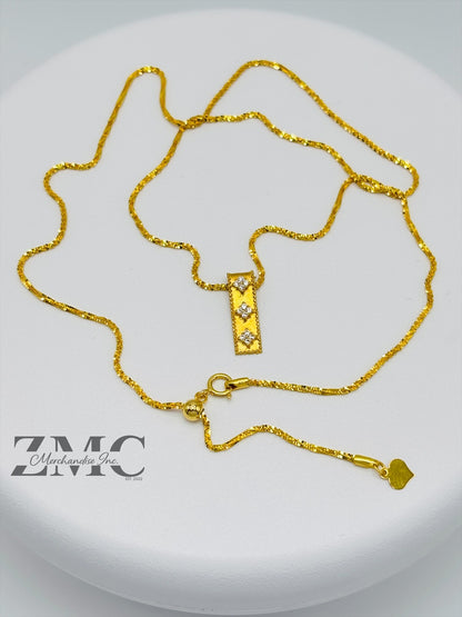 18K Gold Slider Necklace