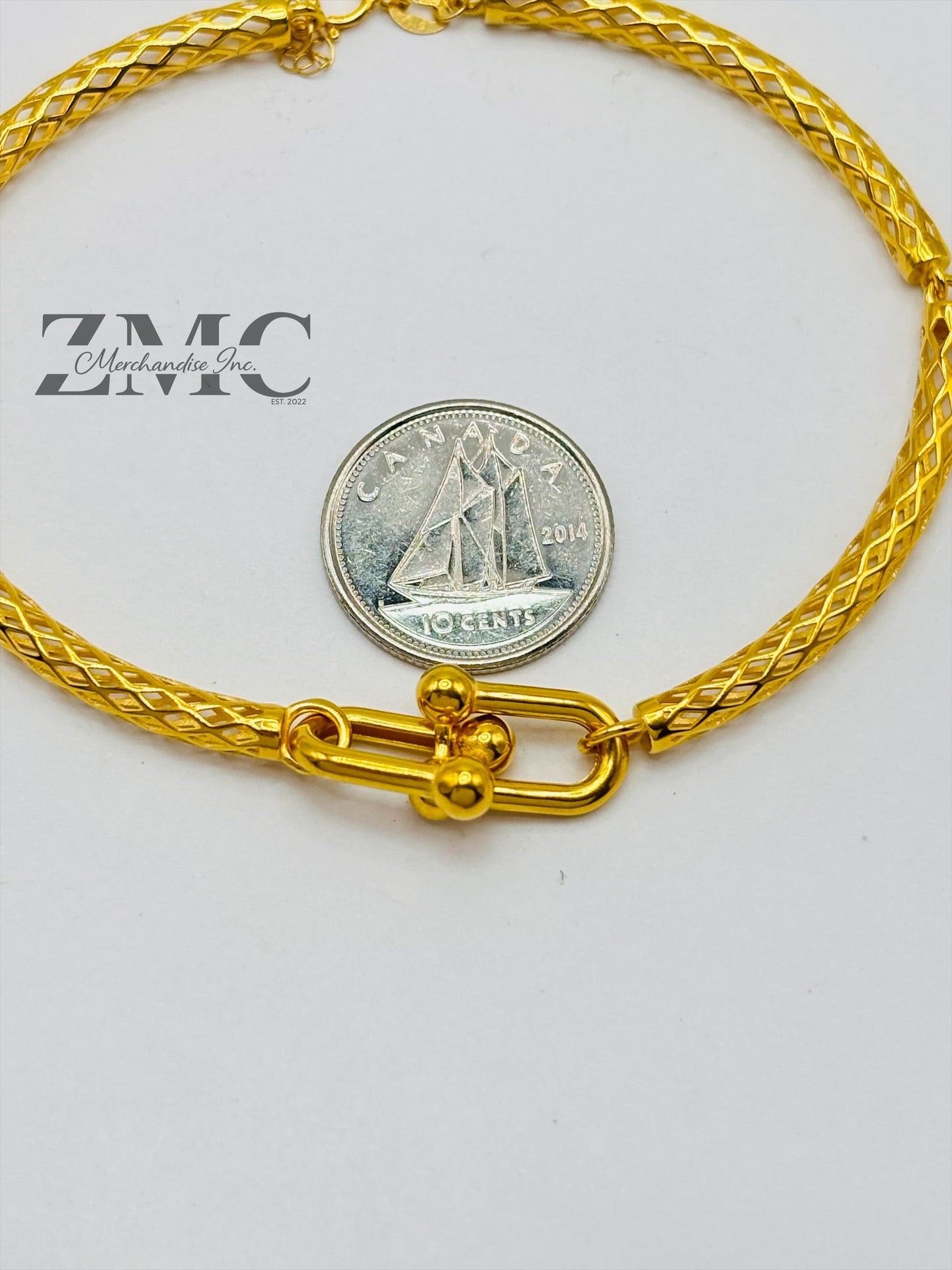 18K Gold Hardware Bangle Bracelet