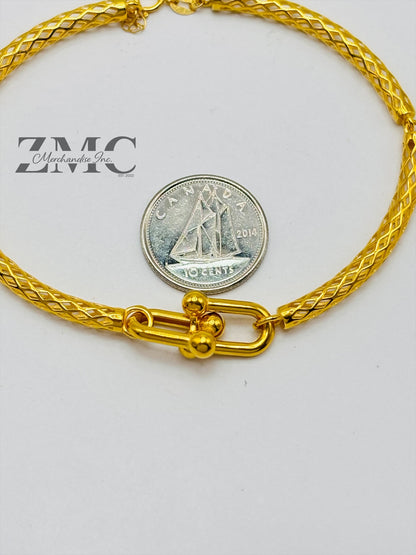 18K Gold Hardware Bangle Bracelet