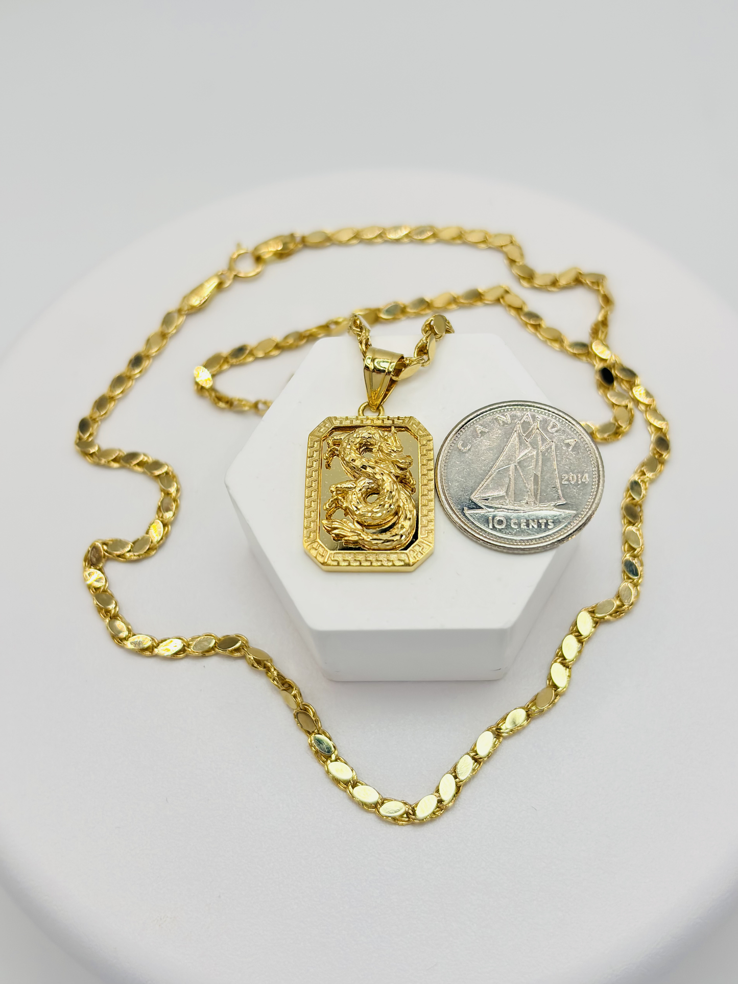 18K Gold Dragon Necklace