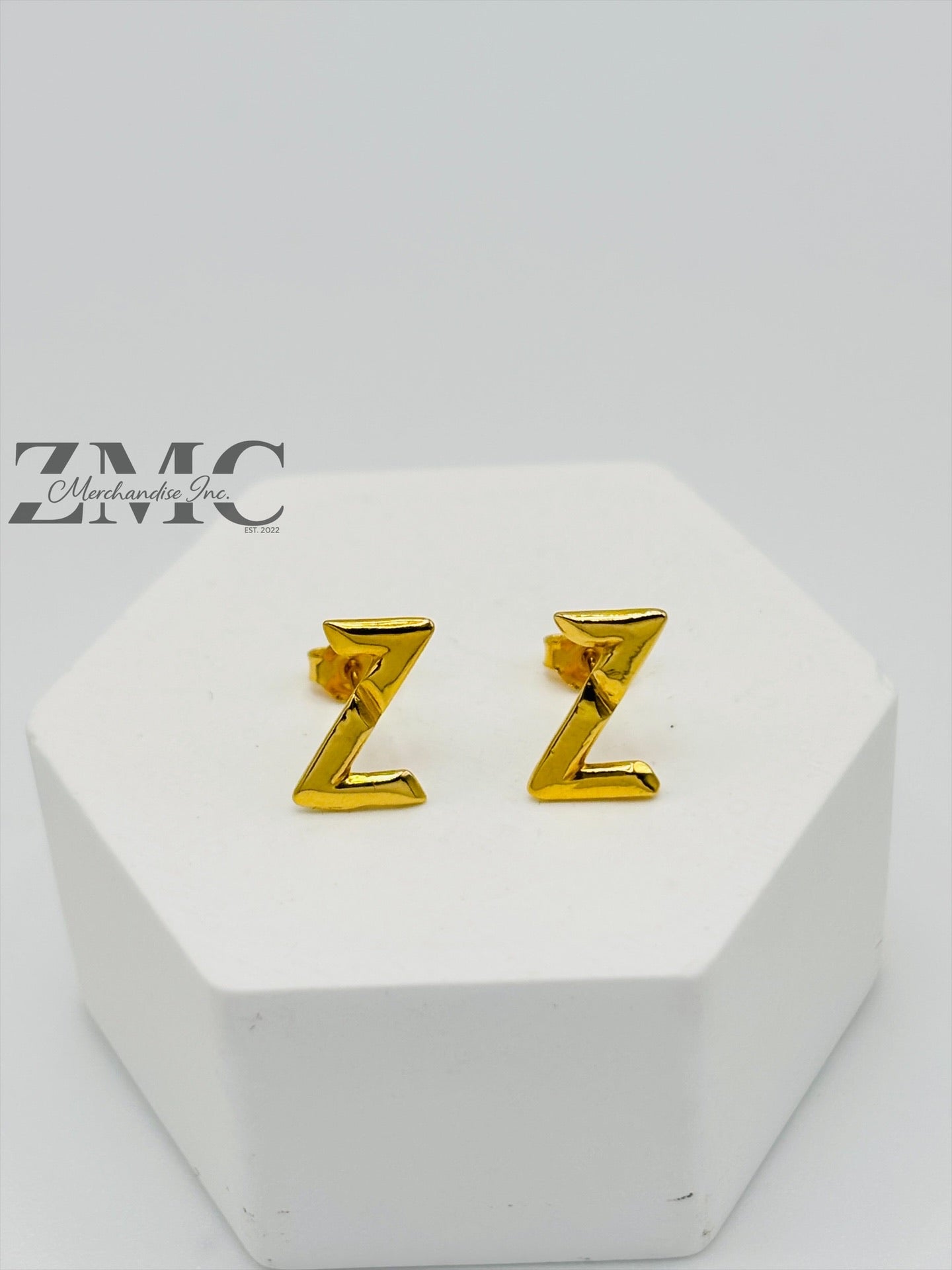 18K Gold Z Earrings