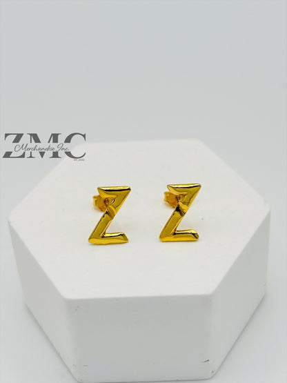18K Gold Z Earrings