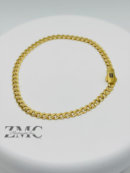 18K Gold M Plain Bracelet