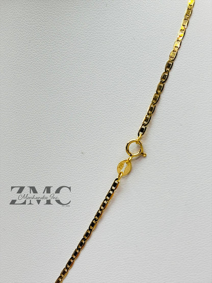 18K Gold Back to Back Cross Necklace