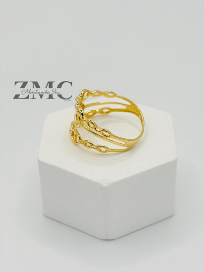18K Gold G Layered  Ring