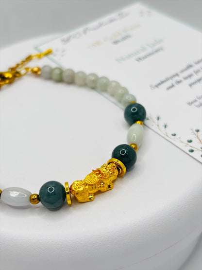 18K Gold Lucky Piyao/ Pi Xiu Jade Bracelet ( Hollow Empty Inside) MEDIUM PIYAO
