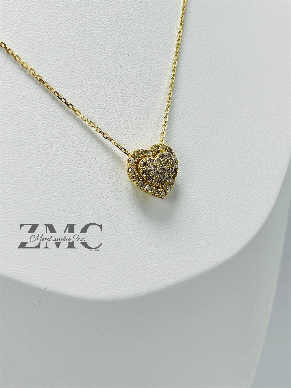 K18 Japan Gold Many Ways Heart Pendant Natural Diamond with 18K Gold Chain