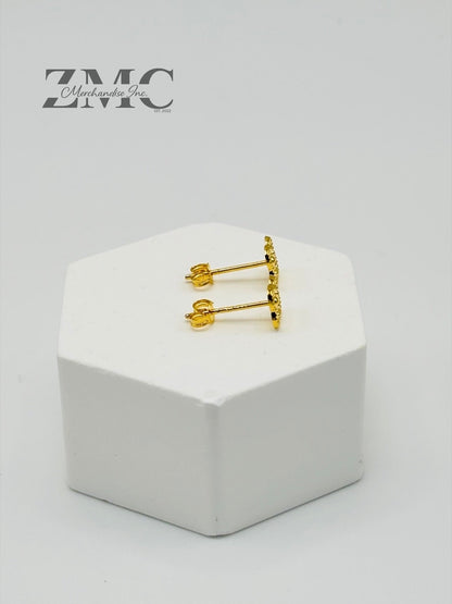 18K Gold Clover Kids Earrings