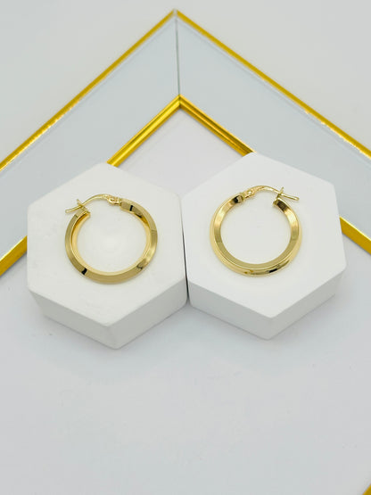 18K Gold Plain Loop Earrings