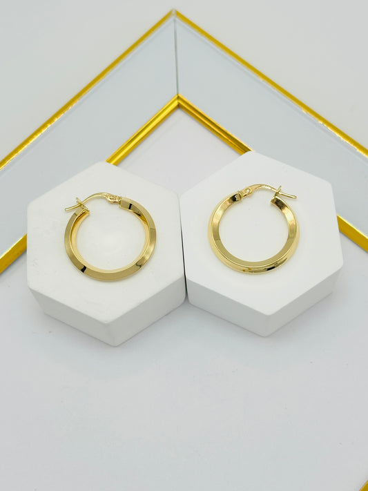 18K Gold Plain Loop Earrings