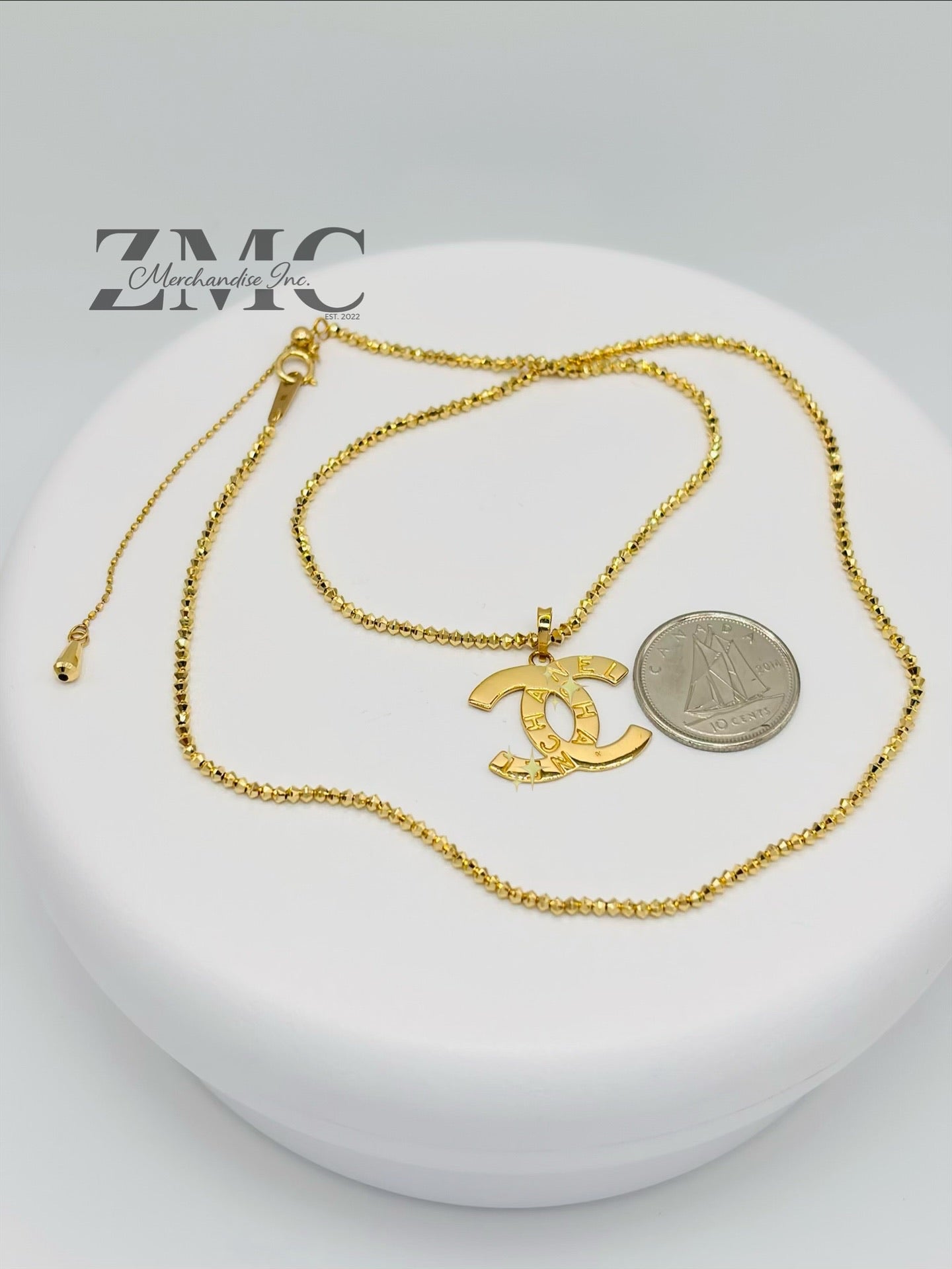 18K Gold Mirror C Necklace