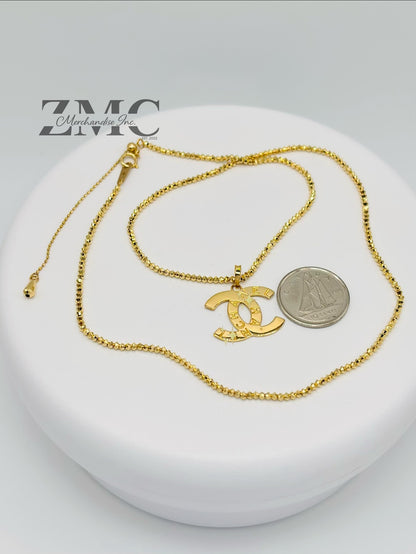 18K Gold Mirror C Necklace