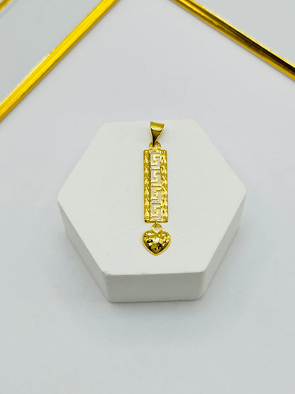 18K Gold Long with Heart Pendant