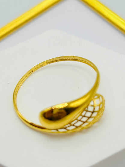 18K Gold Teardrop Ring