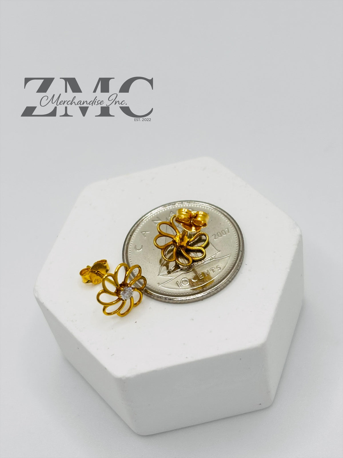 18K Gold Flower Moissanite Diamond Earrings