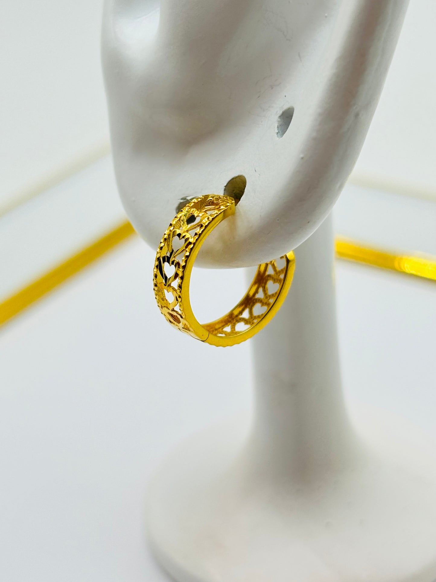 18K Gold Heart Loop Earrings