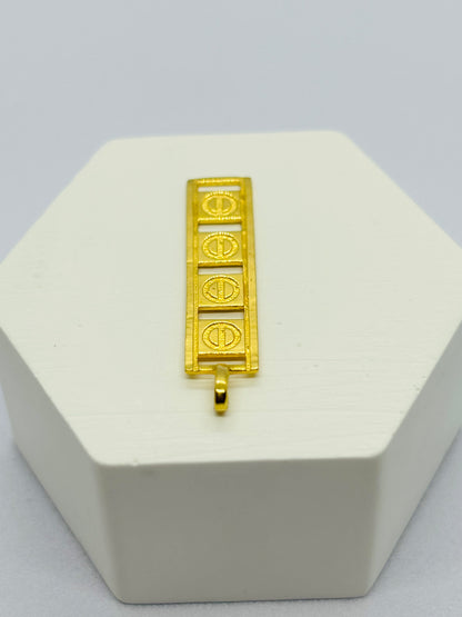 18K Gold Long Pendant