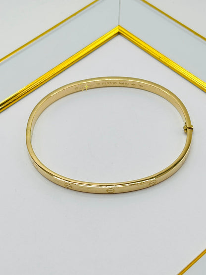 18K Gold Screw Type Bangle
