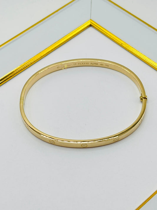 18K Gold Screw Type Bangle