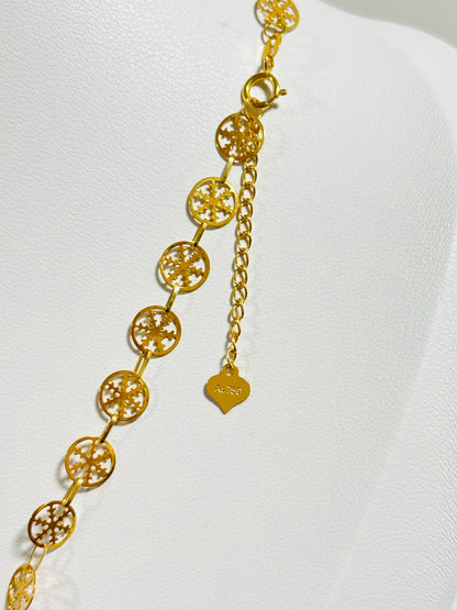 18K Gold Snow Flakes Necklace