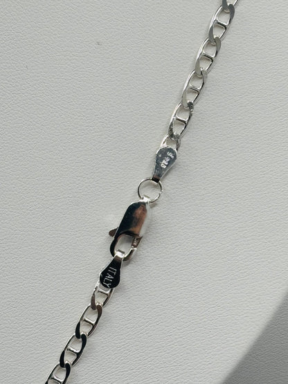 S925 Silver Figaro Cross Necklace