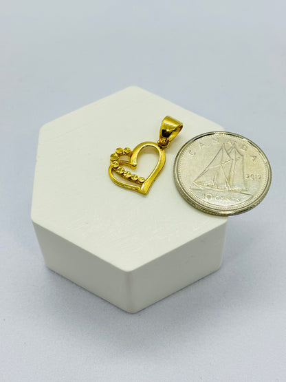 18K Gold Double Heart Pendant
