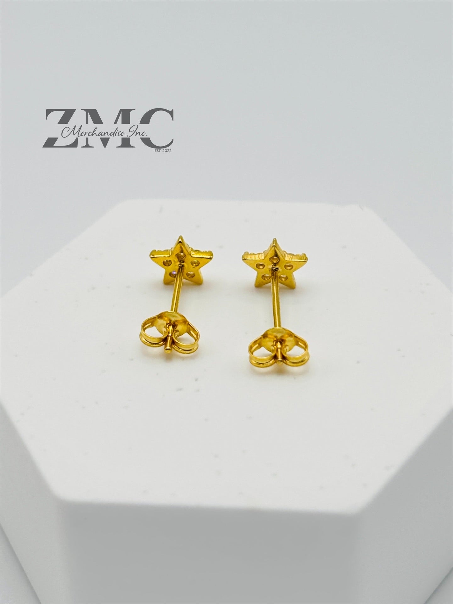 18K Gold Star Moissanite Diamond Kids Earrings