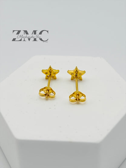 18K Gold Star Moissanite Diamond Kids Earrings