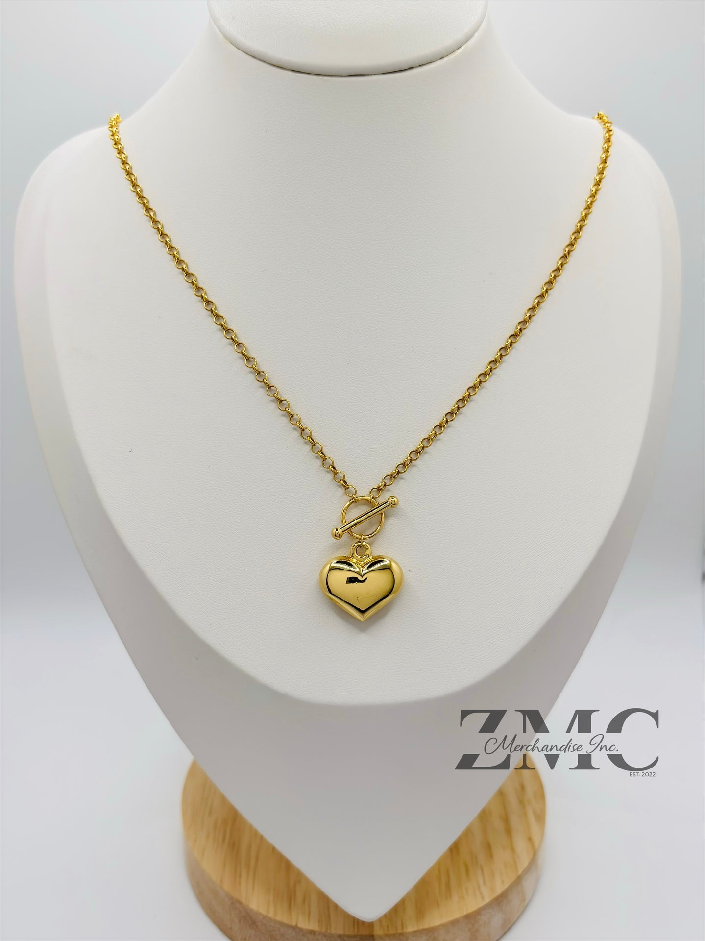 18K Gold Attached Heart Tauco Necklace