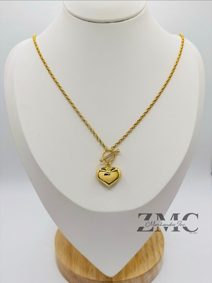 18K Gold Attached Heart Tauco Necklace