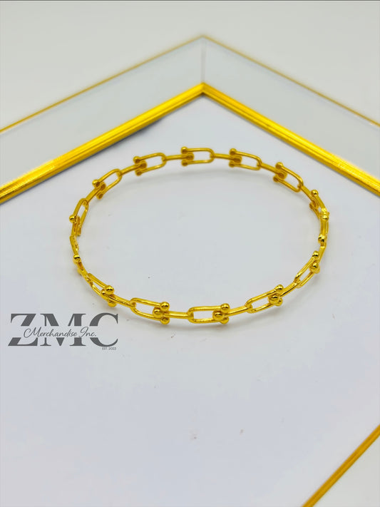 18K Gold Hardware Bangle Bracelet