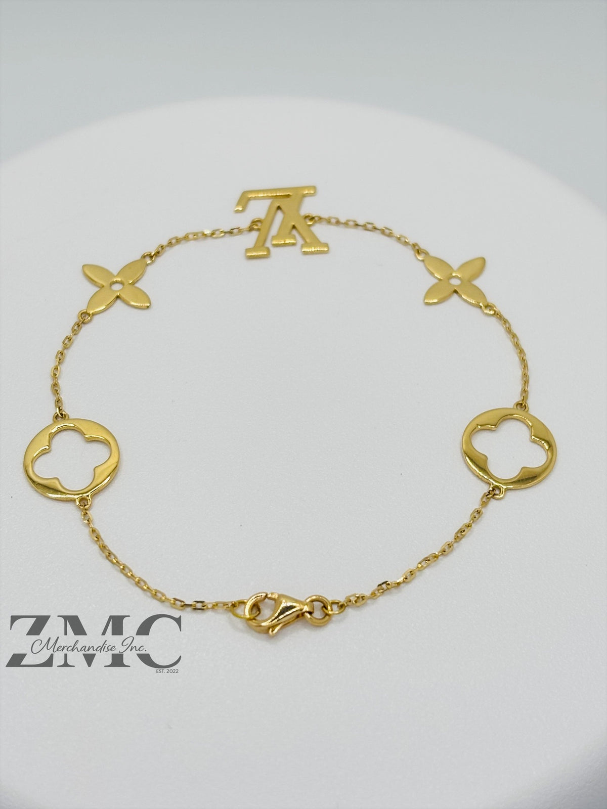 18K Gold L Blossom Bracelet
