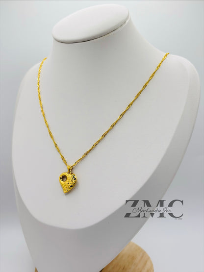 18K Gold Heart Necklace