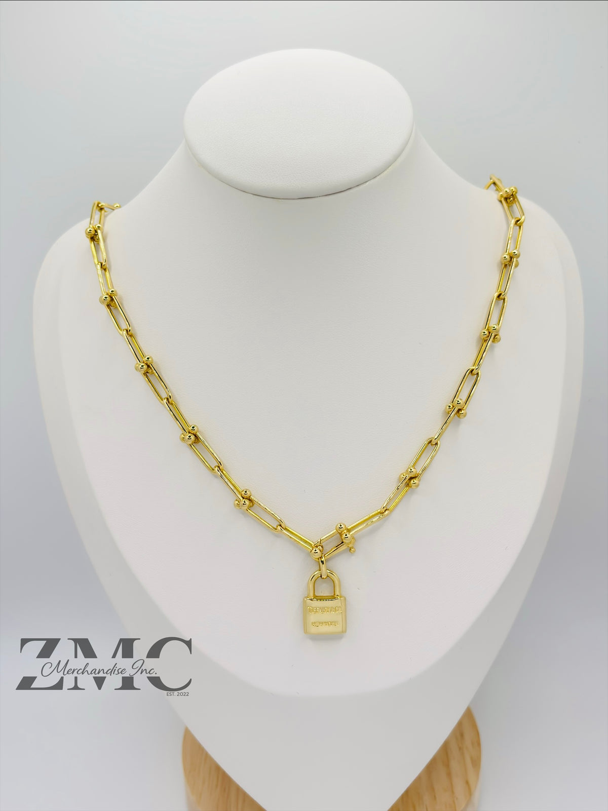 18K Gold Hardware Padlock Necklace