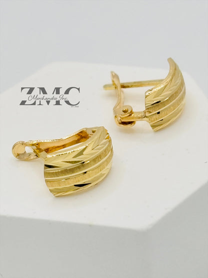 18K Gold Line Clip Type Earrings