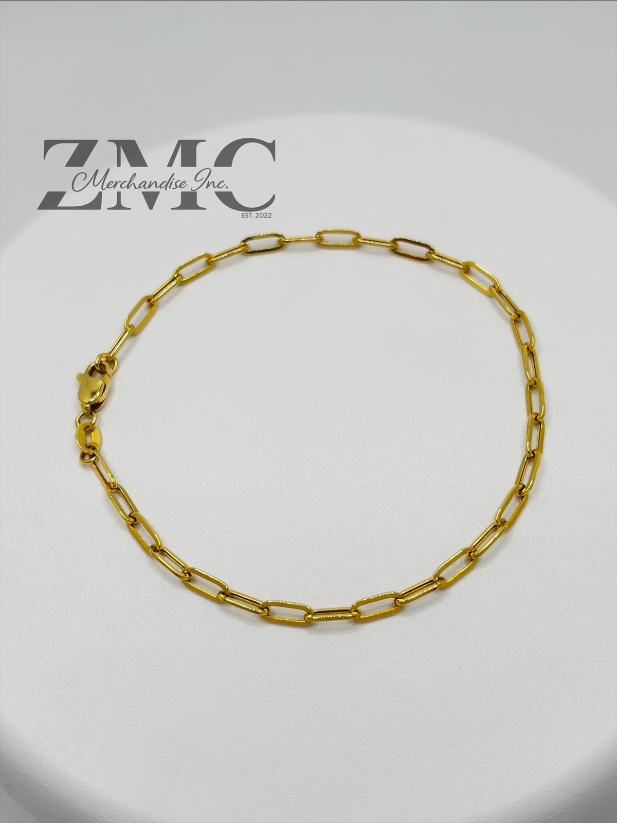 18K Gold Mini Paperclip Bracelet