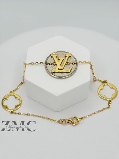 18K Gold L Blossom Bracelet