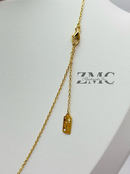 18K Gold Attached Stone Necklace with Stone