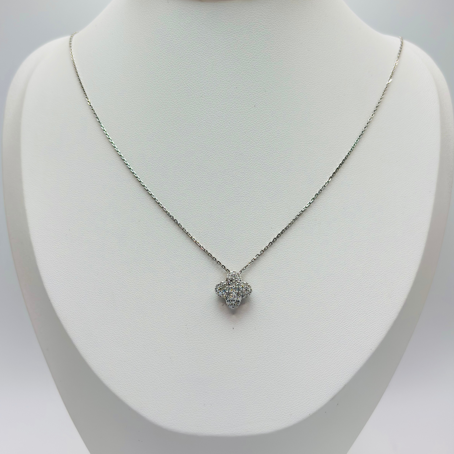 K18 Japan Clover 0.50ct Natural Diamond Necklace
