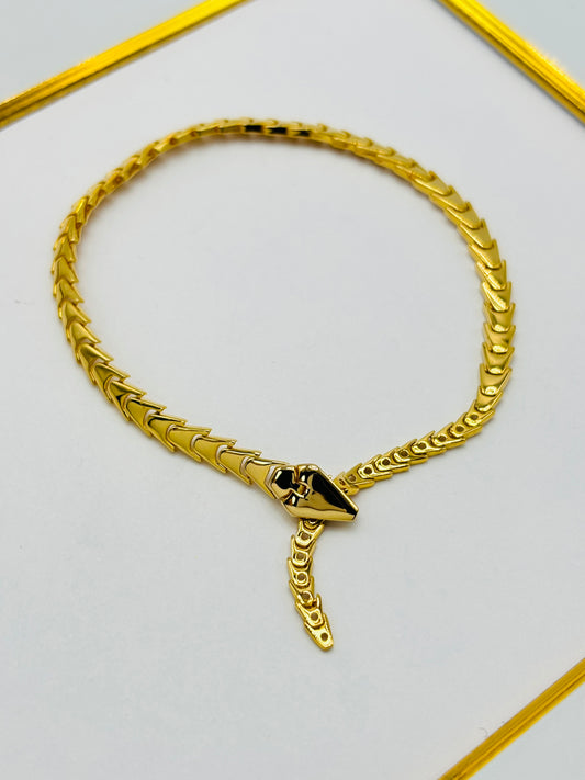 18K Gold Plain Serpentine Bracelet