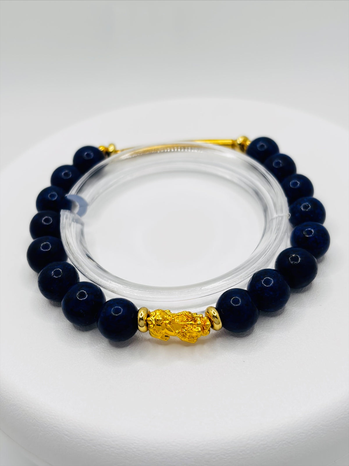 18K Gold Lucky Piyao/ Pi Xiu Lapis Lazuli Bracelet ( Hollow Empty Inside) SMALL PIYAO