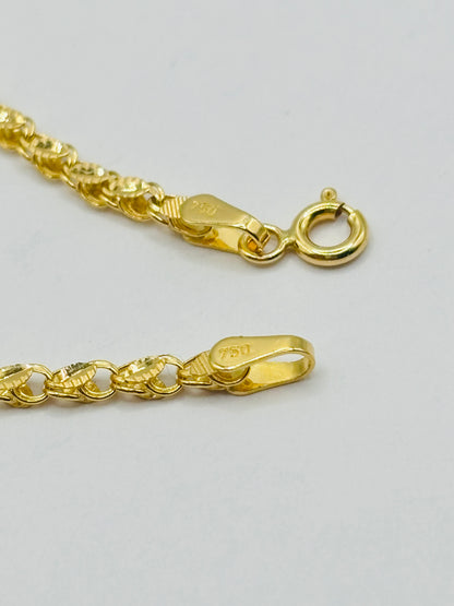 18K Gold Damascus Slim Chain