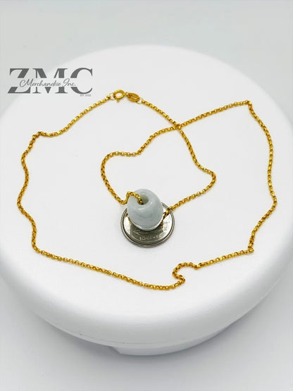 18K Gold Micro tauco Jade Necklace