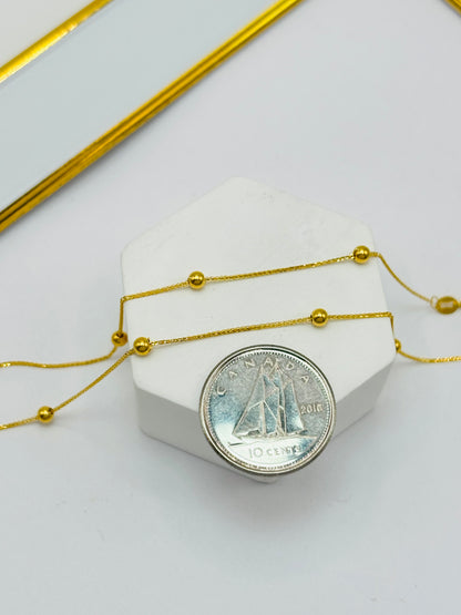 18K Gold Station Necklace