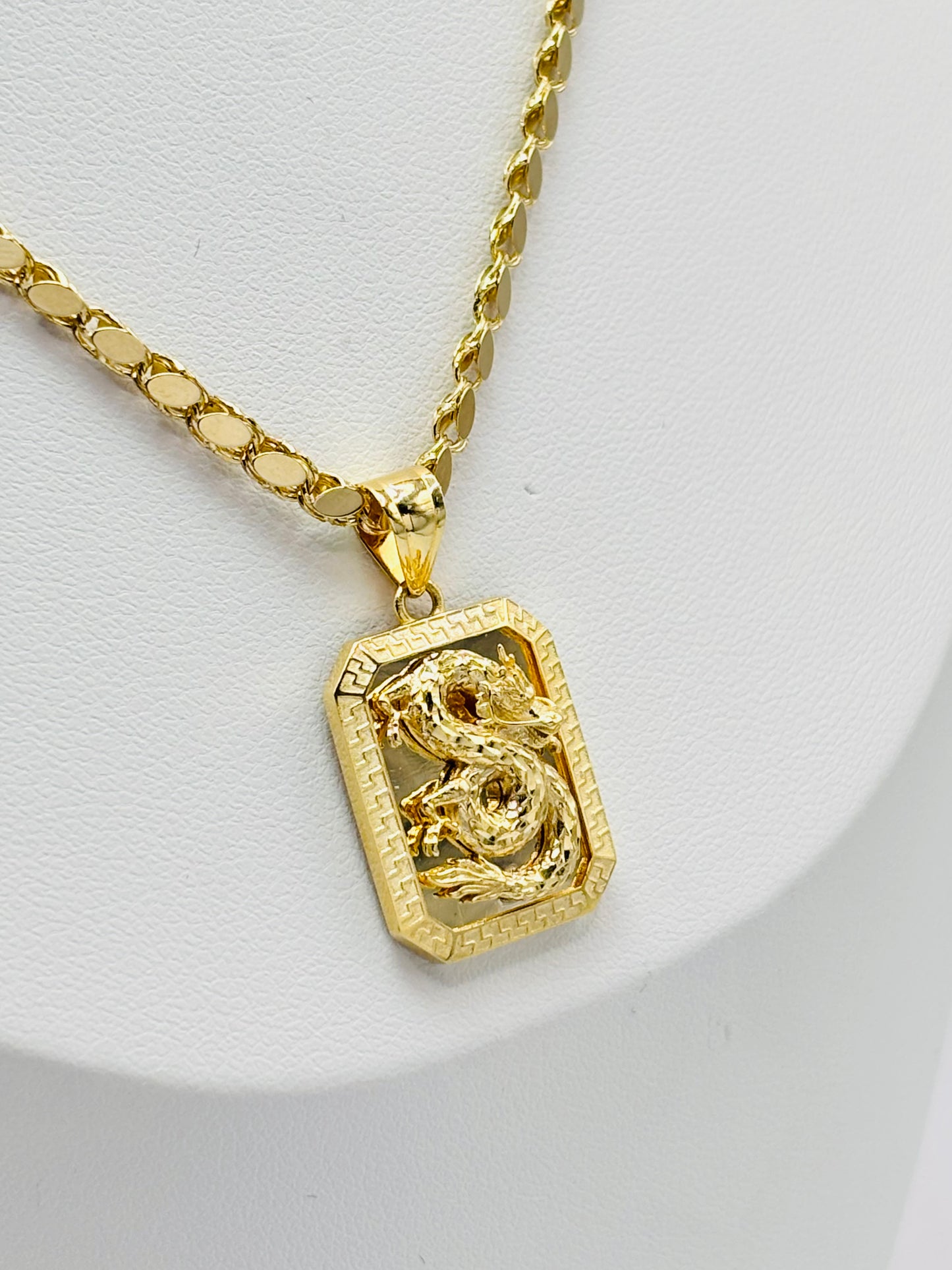 18K Gold Dragon Necklace