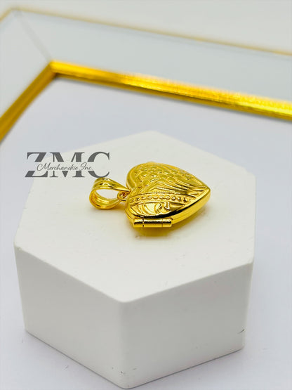 18K Gold Locket Heart Pendant