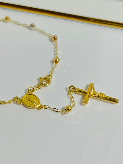 18K Gold Rosary Bracelet