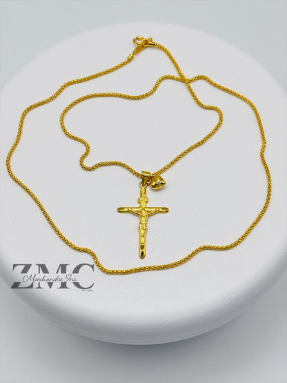 18K Gold Cross Pendant
