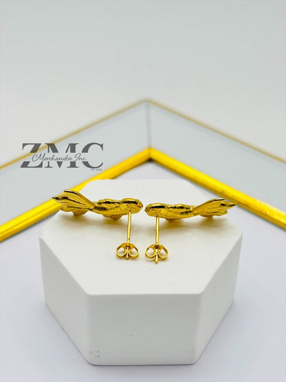 18K Gold Lucky Koi Fish Earrings